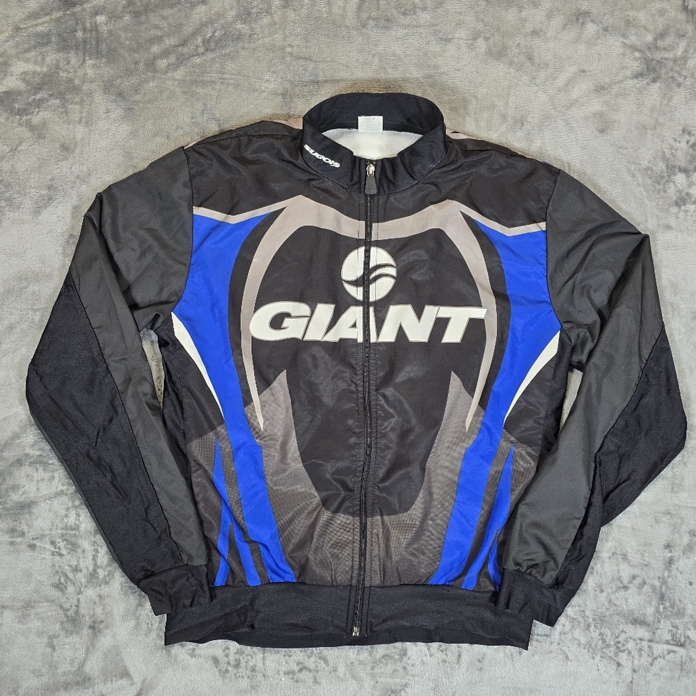 Vintage Sugio Giant Cycling Jacket Jersey Fits Med-lrg Blue Black
